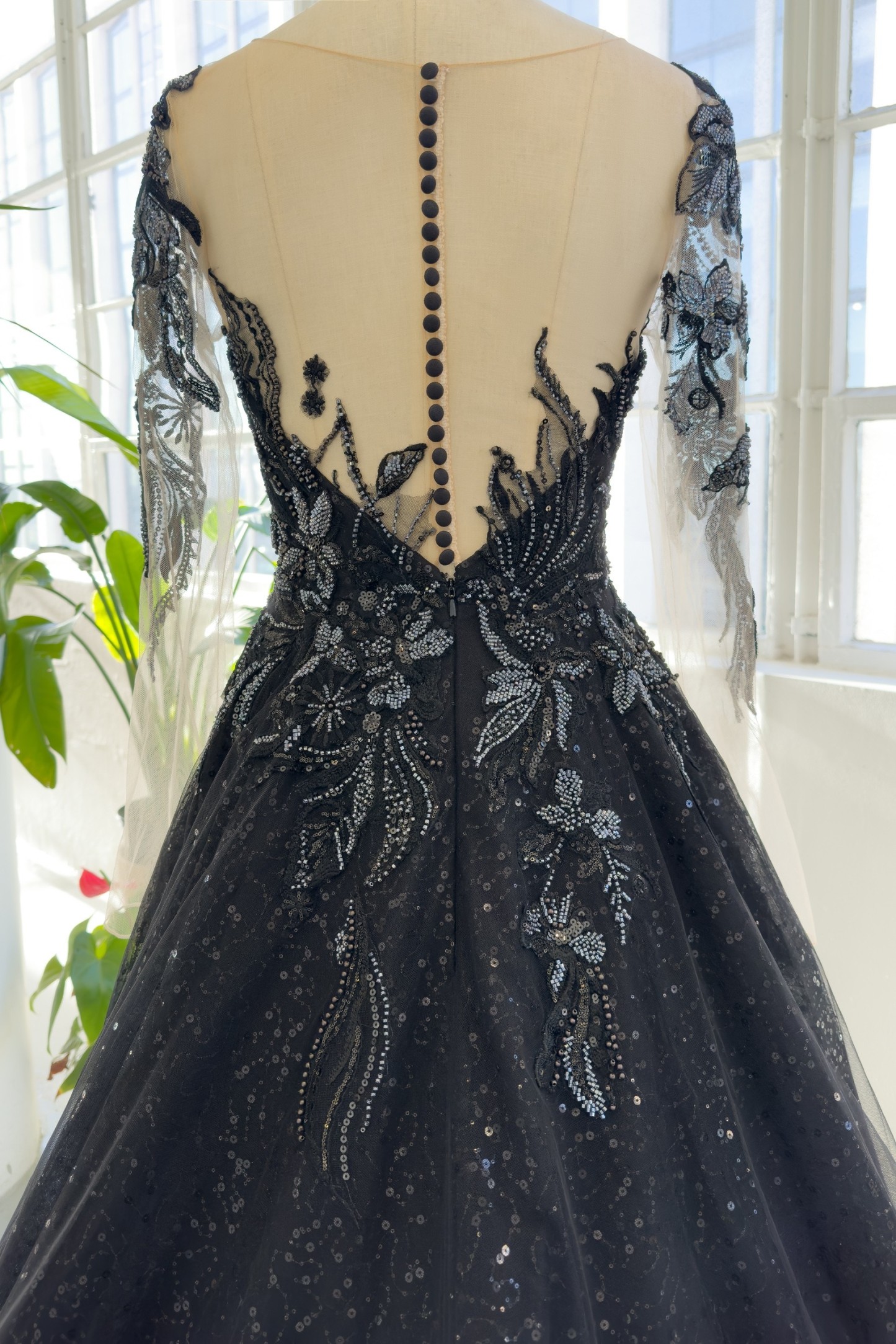 A-Line Court Train Sparkle Tulle Wedding Dress CW3010
