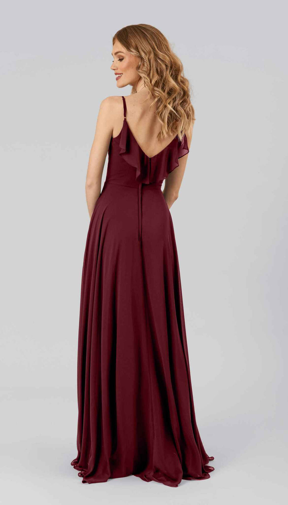 Flattering Spaghetti Straps Stretch Line Pockets Bridesmaid Dress