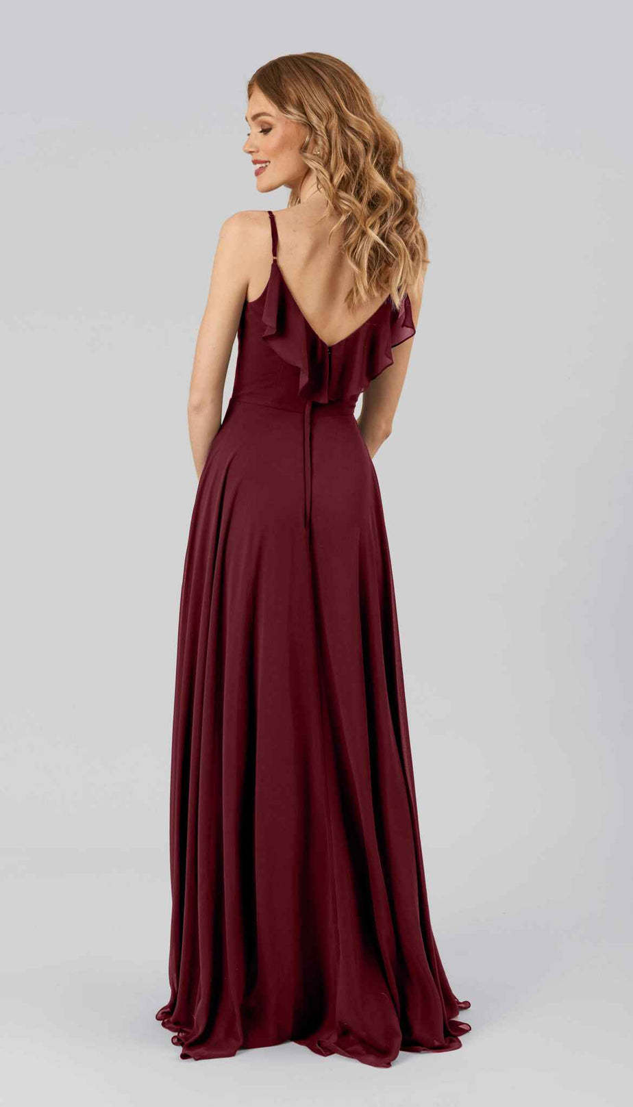 Flattering Spaghetti Straps Stretch Line Pockets Bridesmaid Dress