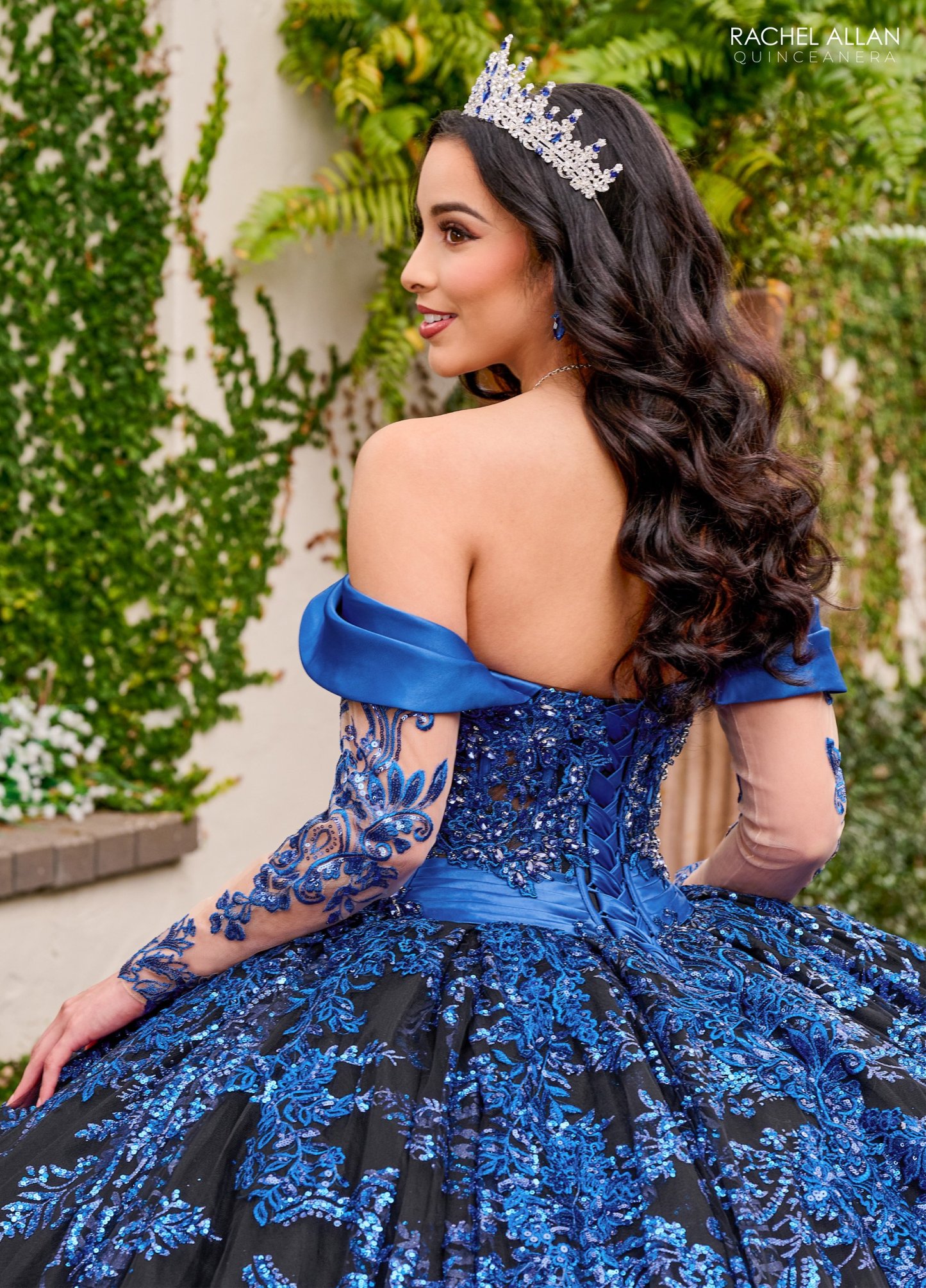 Glitter Tulle Satin Heart-Shaped Applique Quinceanera Ball Gown #RQ2194