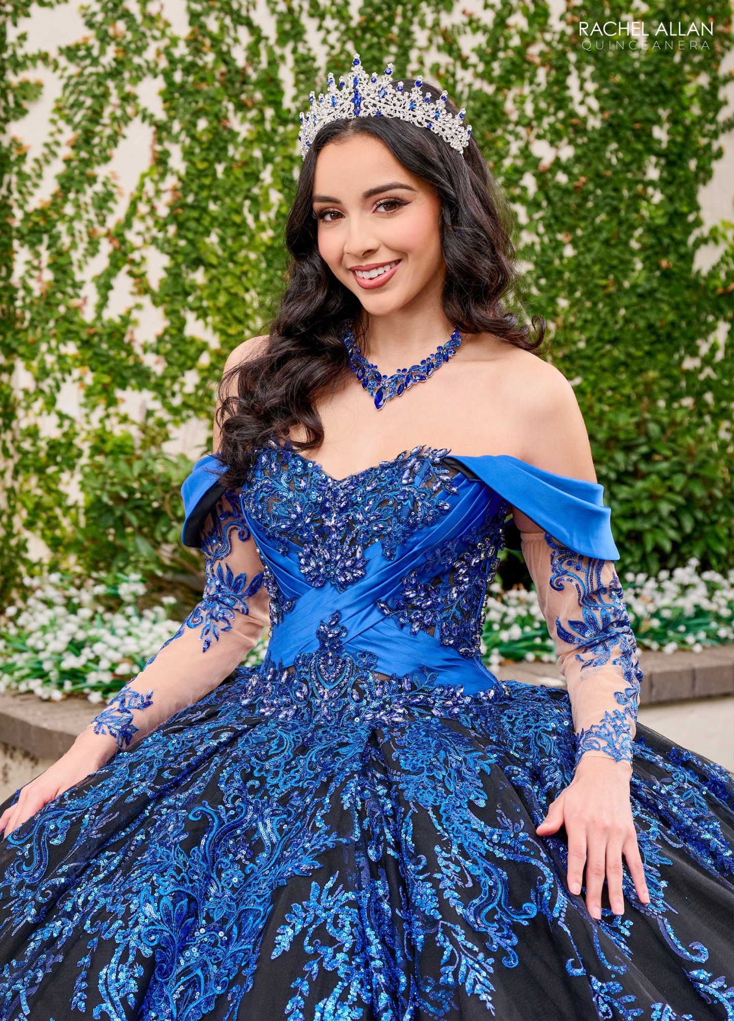 Glitter Tulle Satin Heart-Shaped Applique Quinceanera Ball Gown #RQ2194