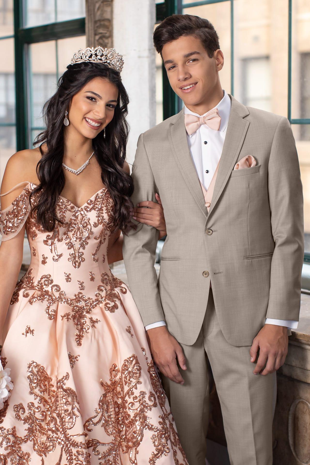 (Rent) ULTRA SLIM SAND BRUNSWICK SUIT ALLURE MEN | STYLE 202