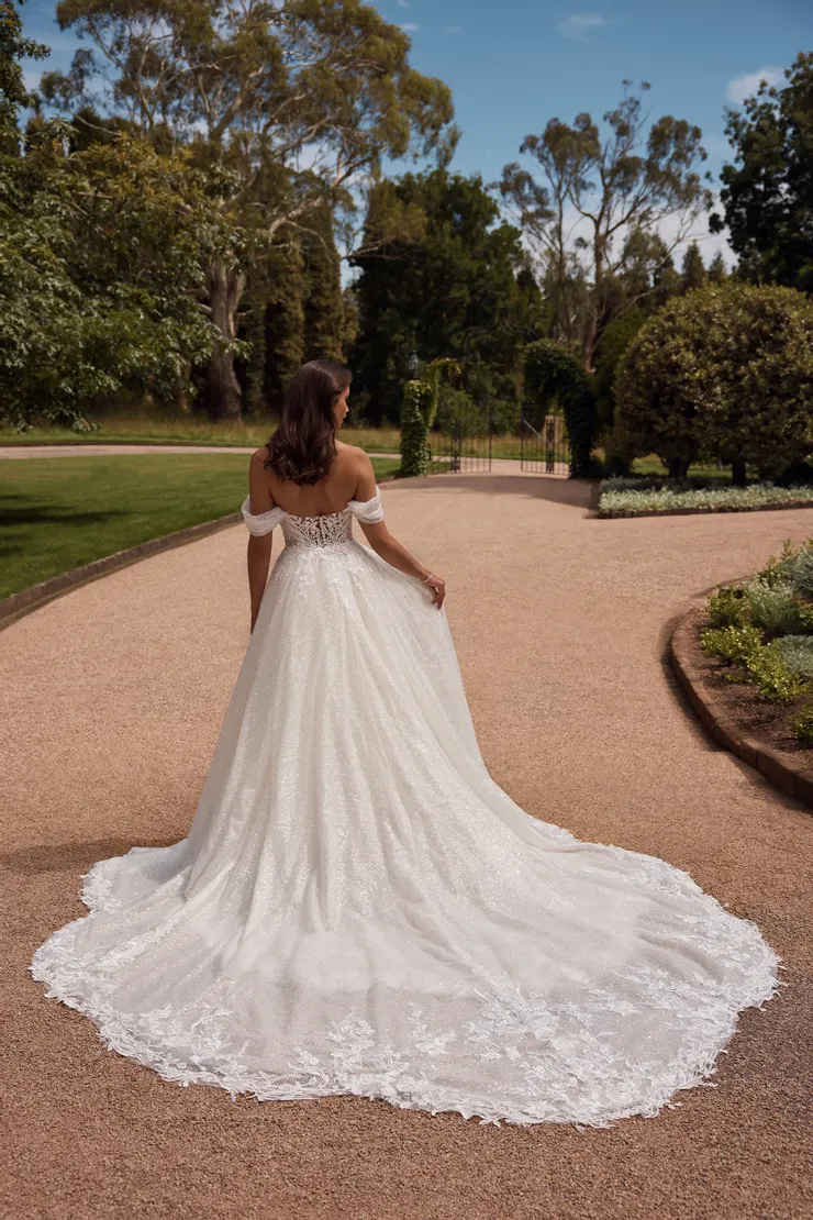 Regal Two-Piece Wedding Dress With Luxurious Sparkle # ST624