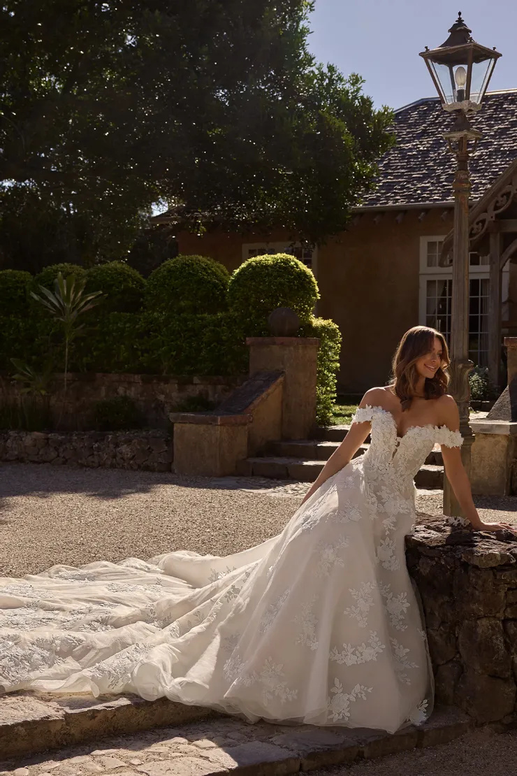 Timeless Voluminous Ball Gown Wedding Dress With 3D Lace # ST631