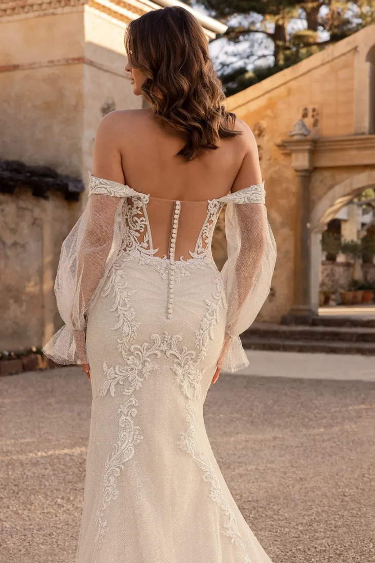 Unique Gold Wedding Gown With Sexy Skirt Split # ST636