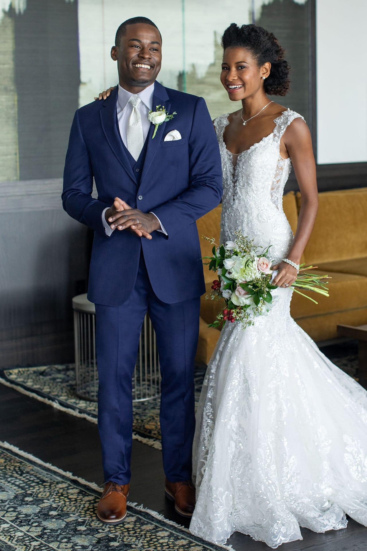 (Rent) ULTRA SLIM BLUE PERFORMANCE WEDDING SUIT MICHAEL KORS | STYLE 302
