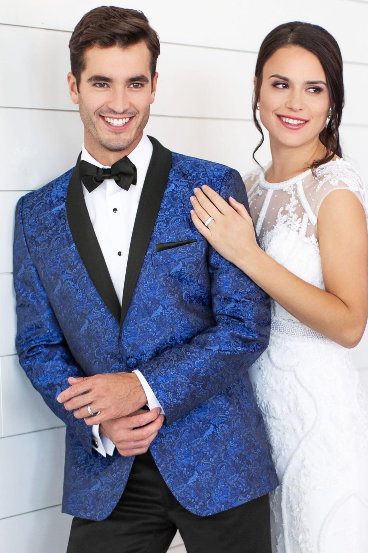 (Rent) COBALT BLUE PAISLEY ARIES MARK OF DISTINCTION | STYLE 132