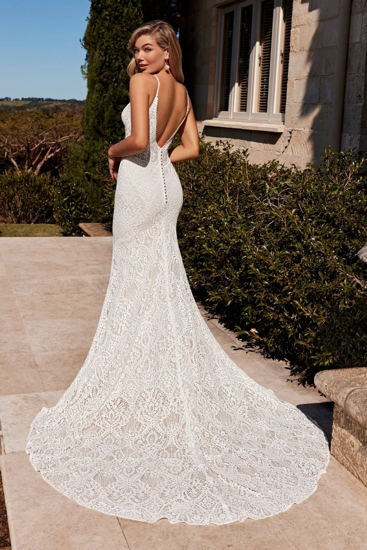 Sheath Wedding Dress With Allover Lace # Y3111