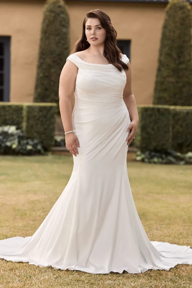 Soft Chiffon Bridal Gown With Draping