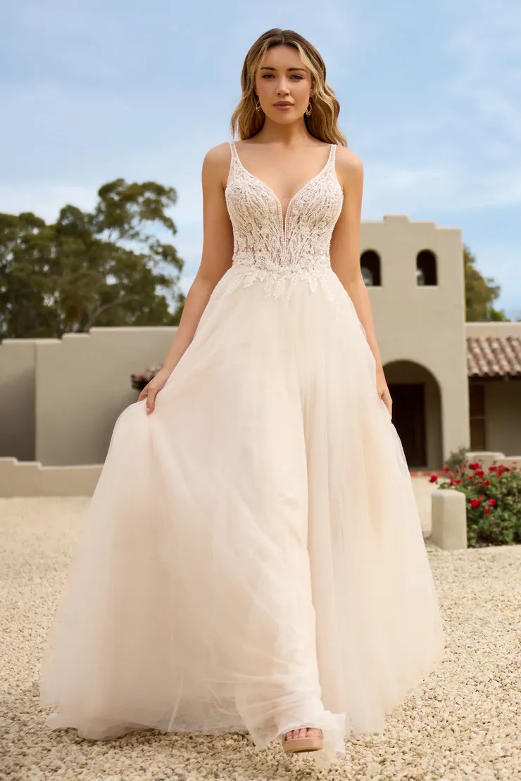 Mesmerizing Boho Wedding Dress With Flutter Sleeves # Y3155
