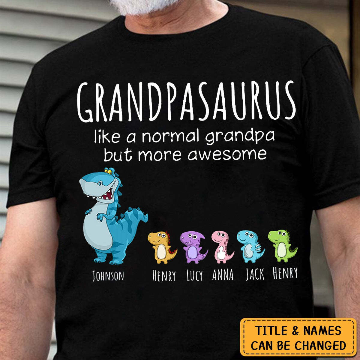 Grandpasaurus And Kids Personalized Shirt/A Lovely Gift For Grandpa & Dad