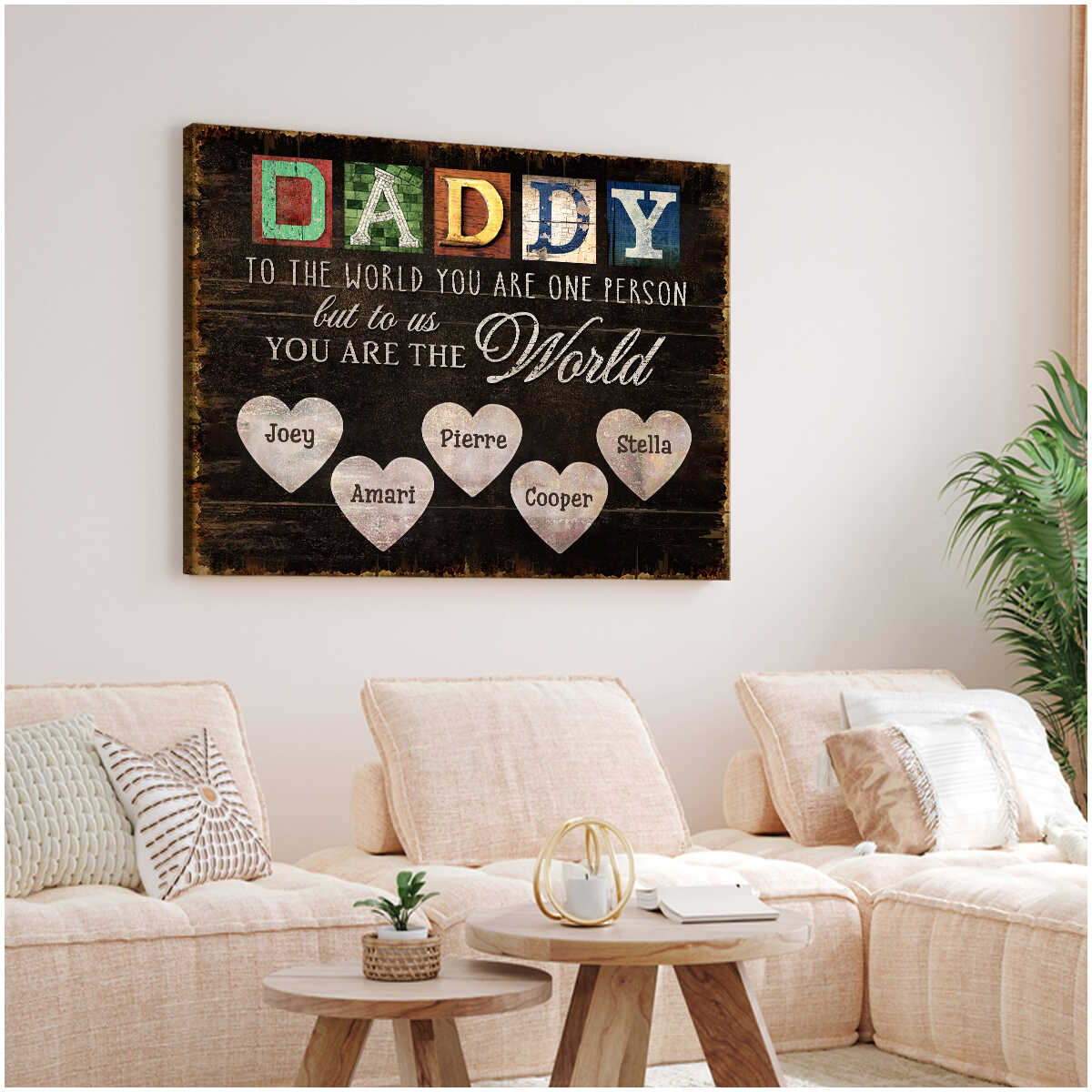 Best Customized Gift For Father’s Day Dad You Are The World Canvas Print