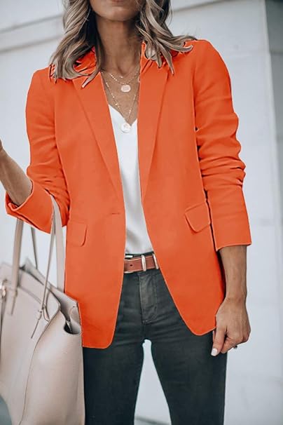 Womens Casual Blazers Open Front Long Sleeve Work Office Jackets Blazer
