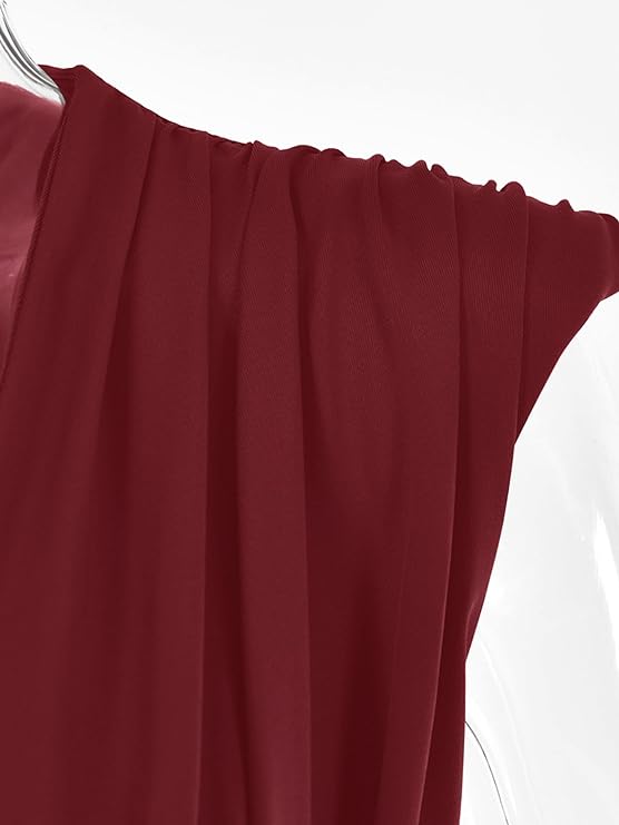 Women's Wraped V Neck Ruched Sleeveless Tank Leotard Bodysuit Top