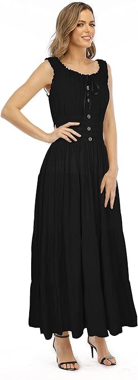 Women's  Summer Sleeveless/Short Sleeve Boho Floral Print Tiered Casual Flowy Long Maxi Dress