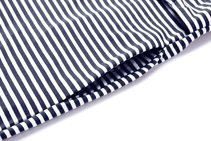 Women's Summer Striped Short Sleeve T Shirt Dress Casual Tie Waist with Pockets