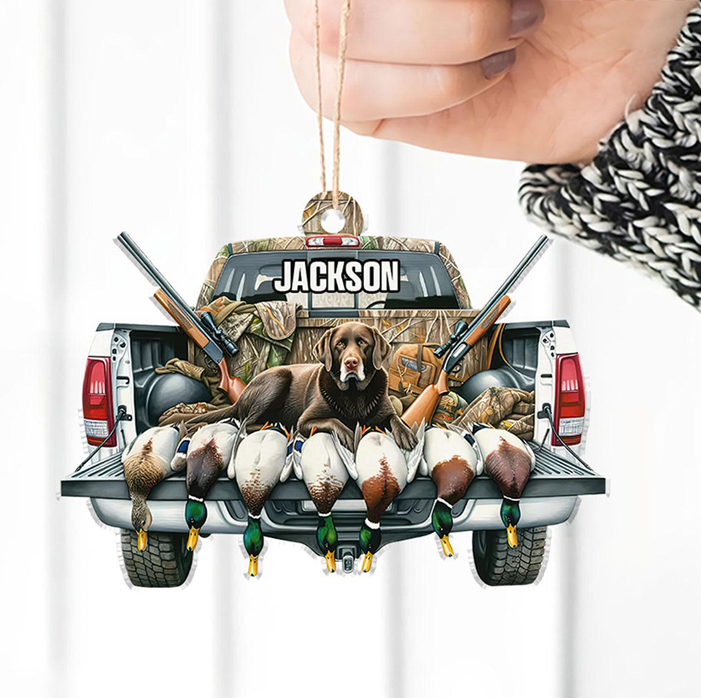 Personalized Duck Hunting Christmas Ornament