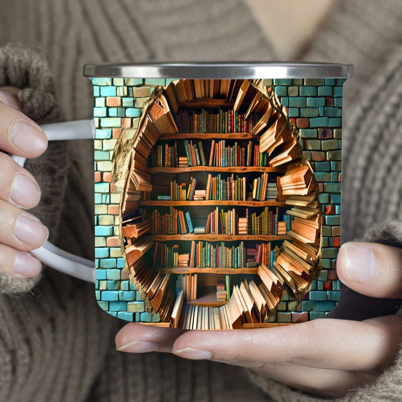 3D bookshelf mug