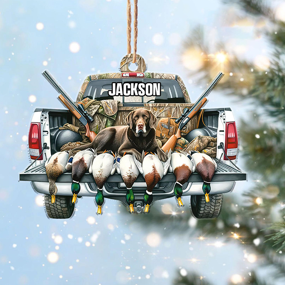 Personalized Duck Hunting Christmas Ornament