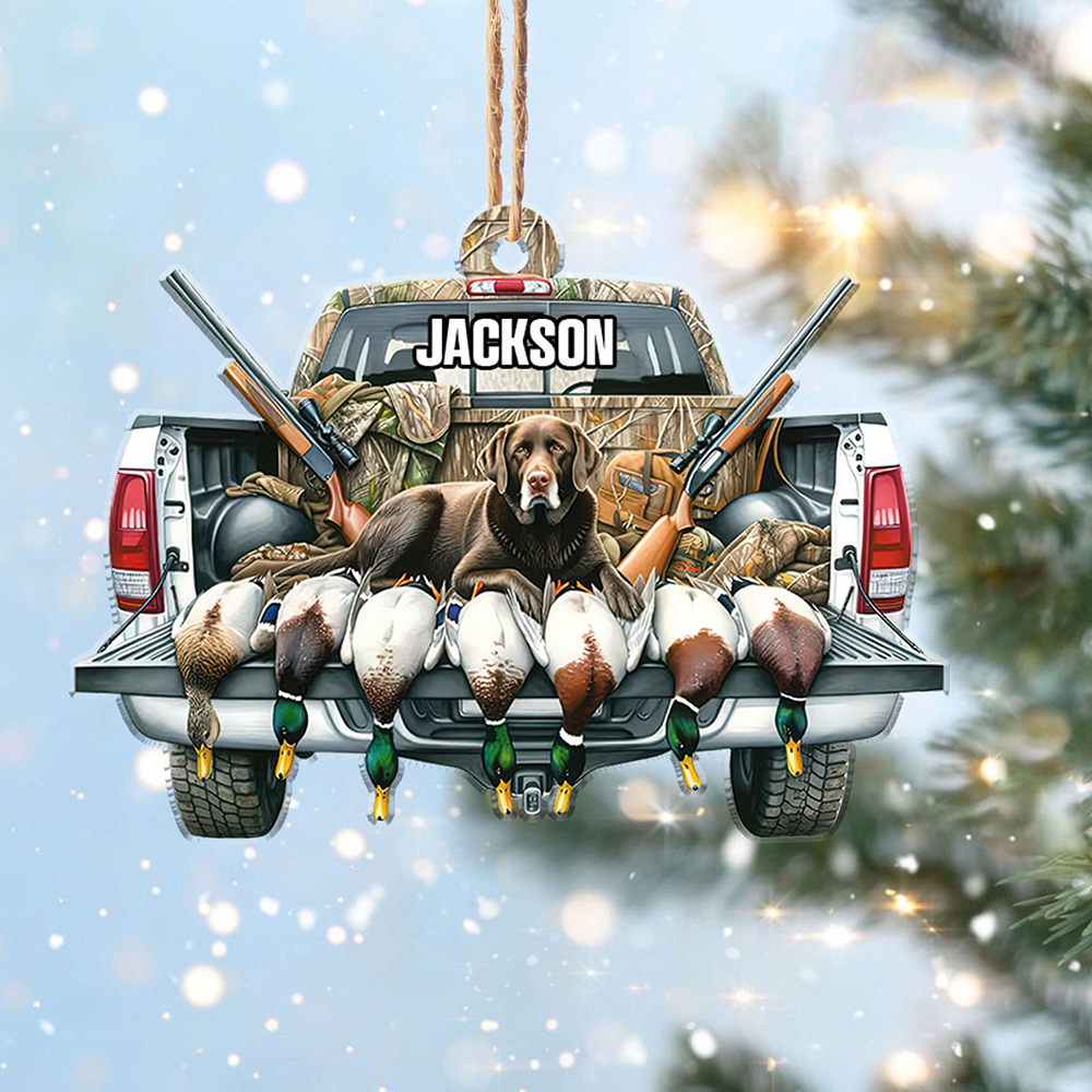 Personalized Duck Hunting Christmas Ornament