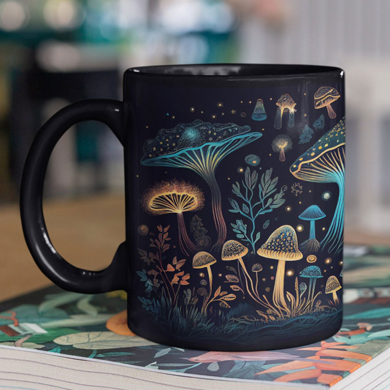 Bioluminescent Fungi Magic Mushroom Mug