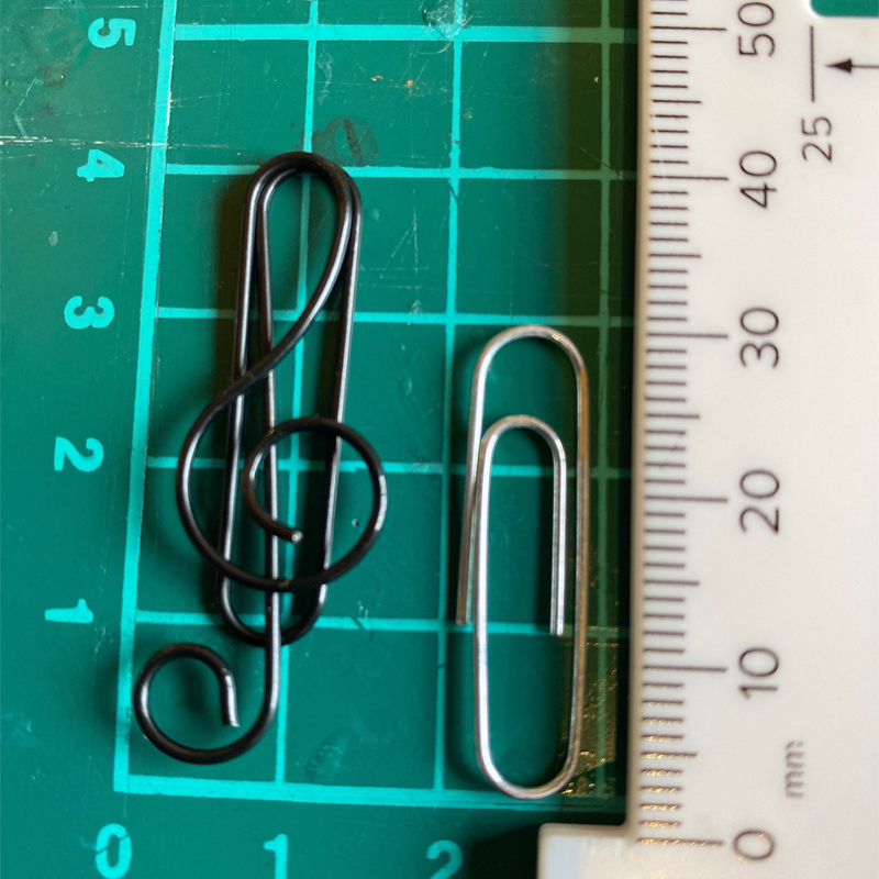 Set of 10 Musical Treble Clef Coloured Metal Paper Clips