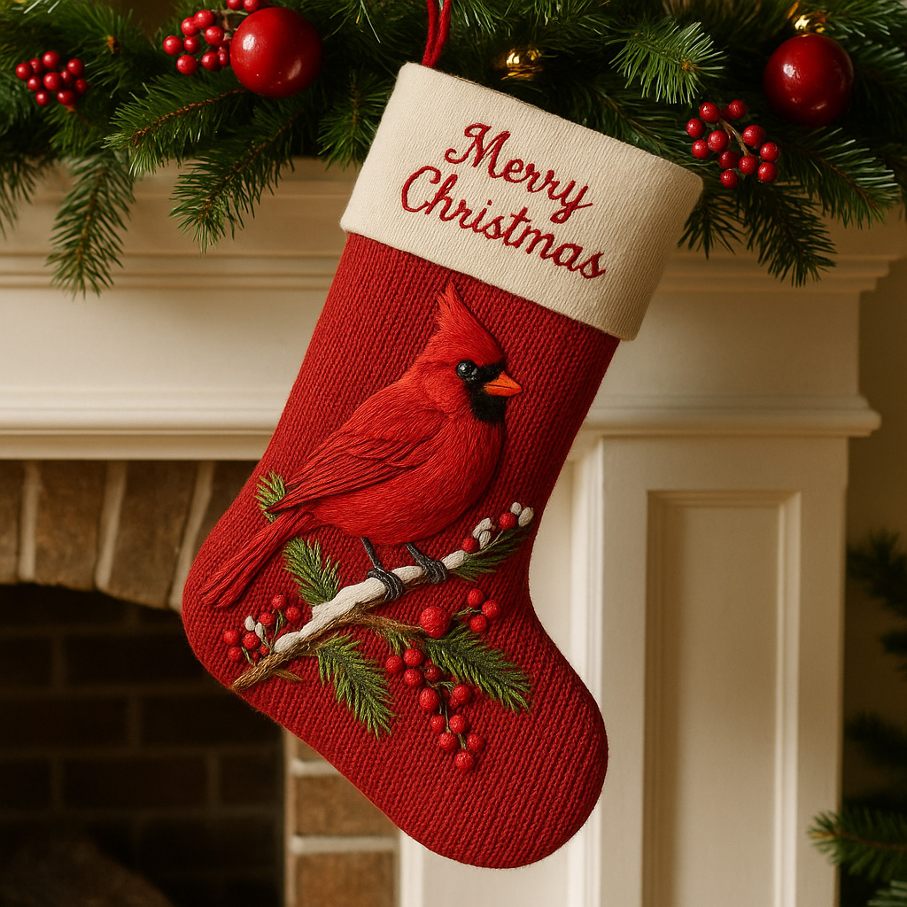 Cardinal Christmas Stocking