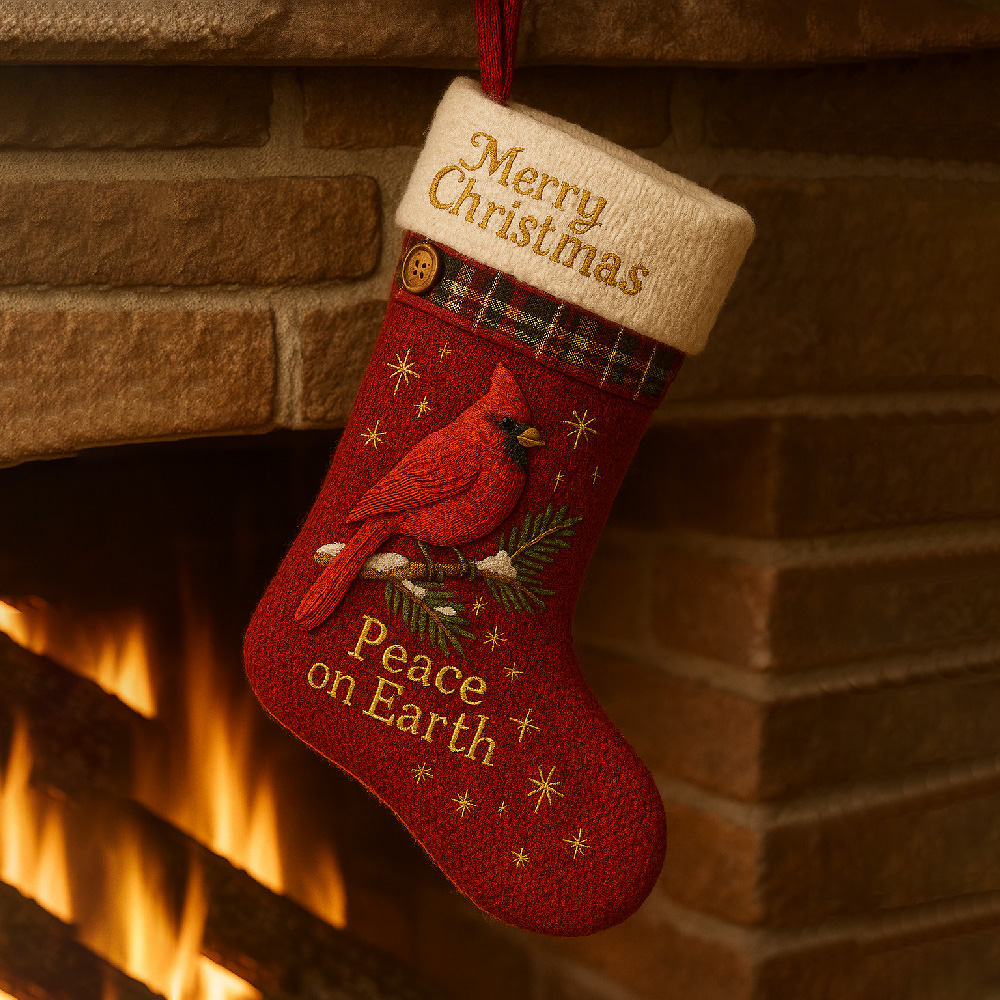 Cardinal Christmas Stocking