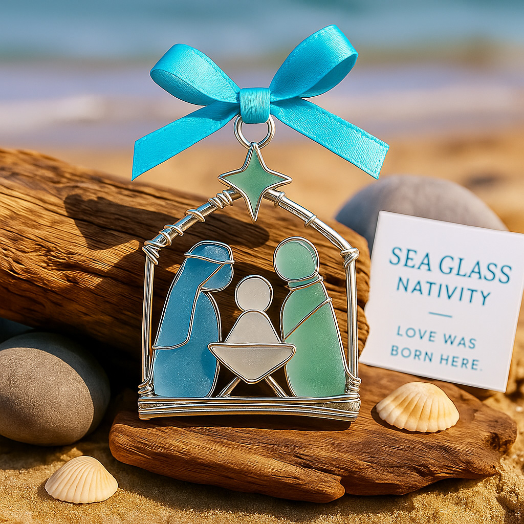 Sea Glass Nativity Ornament
