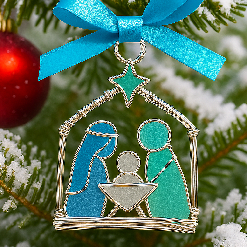 Sea Glass Nativity Ornament