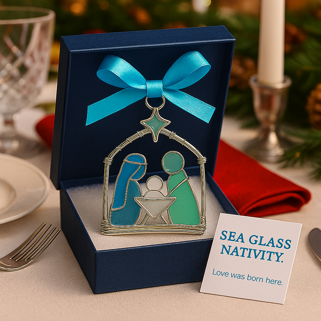 Sea Glass Nativity Ornament