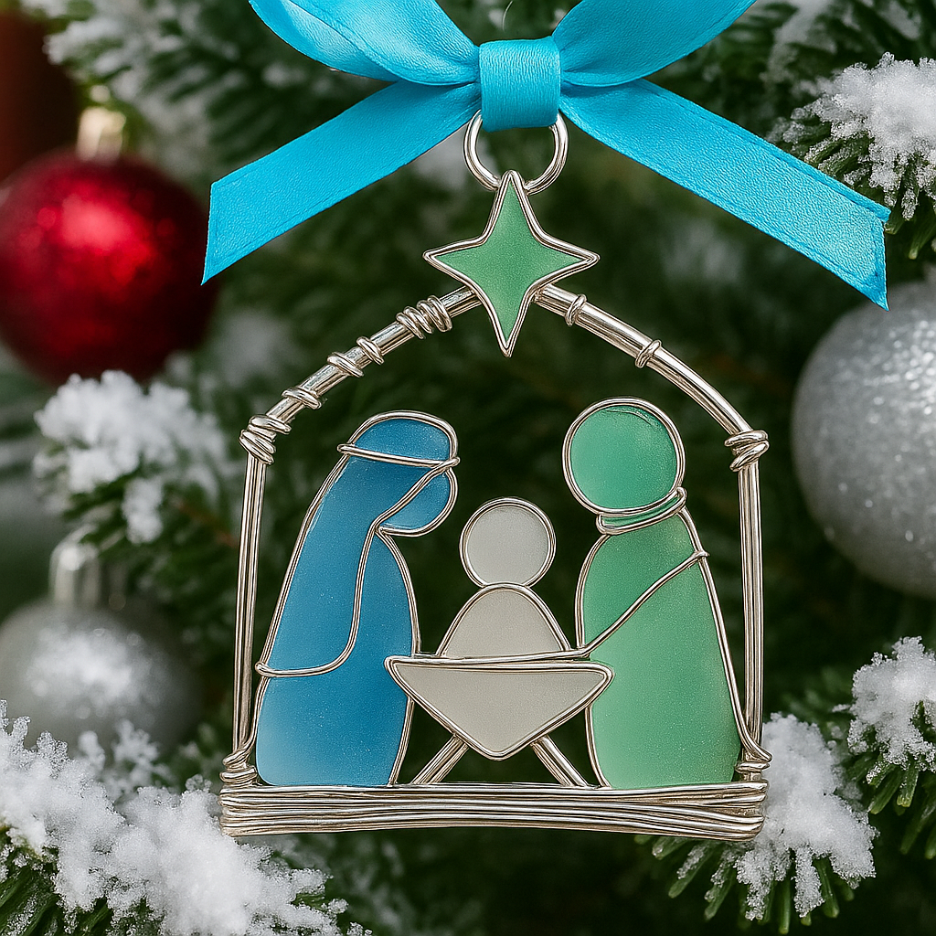 Sea Glass Nativity Ornament