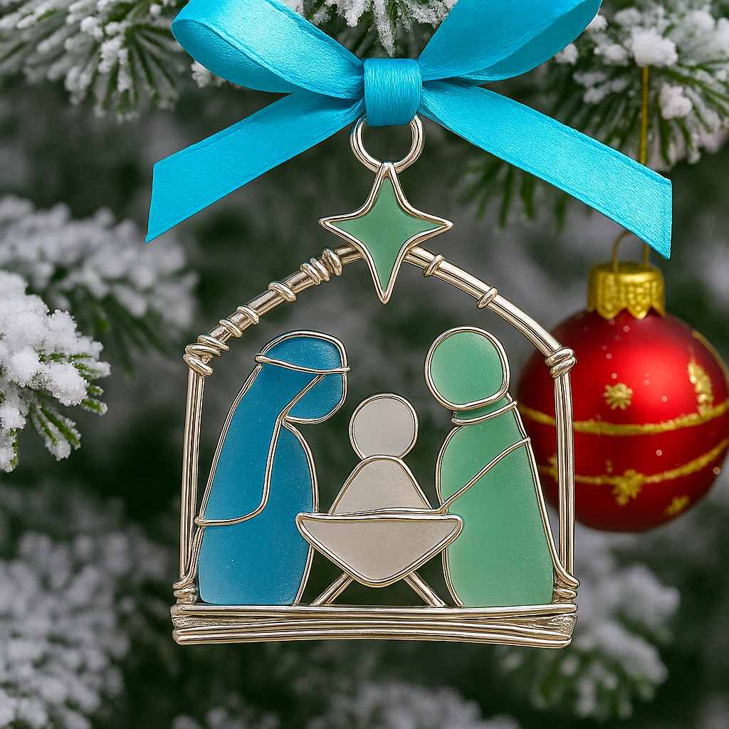 Sea Glass Nativity Ornament