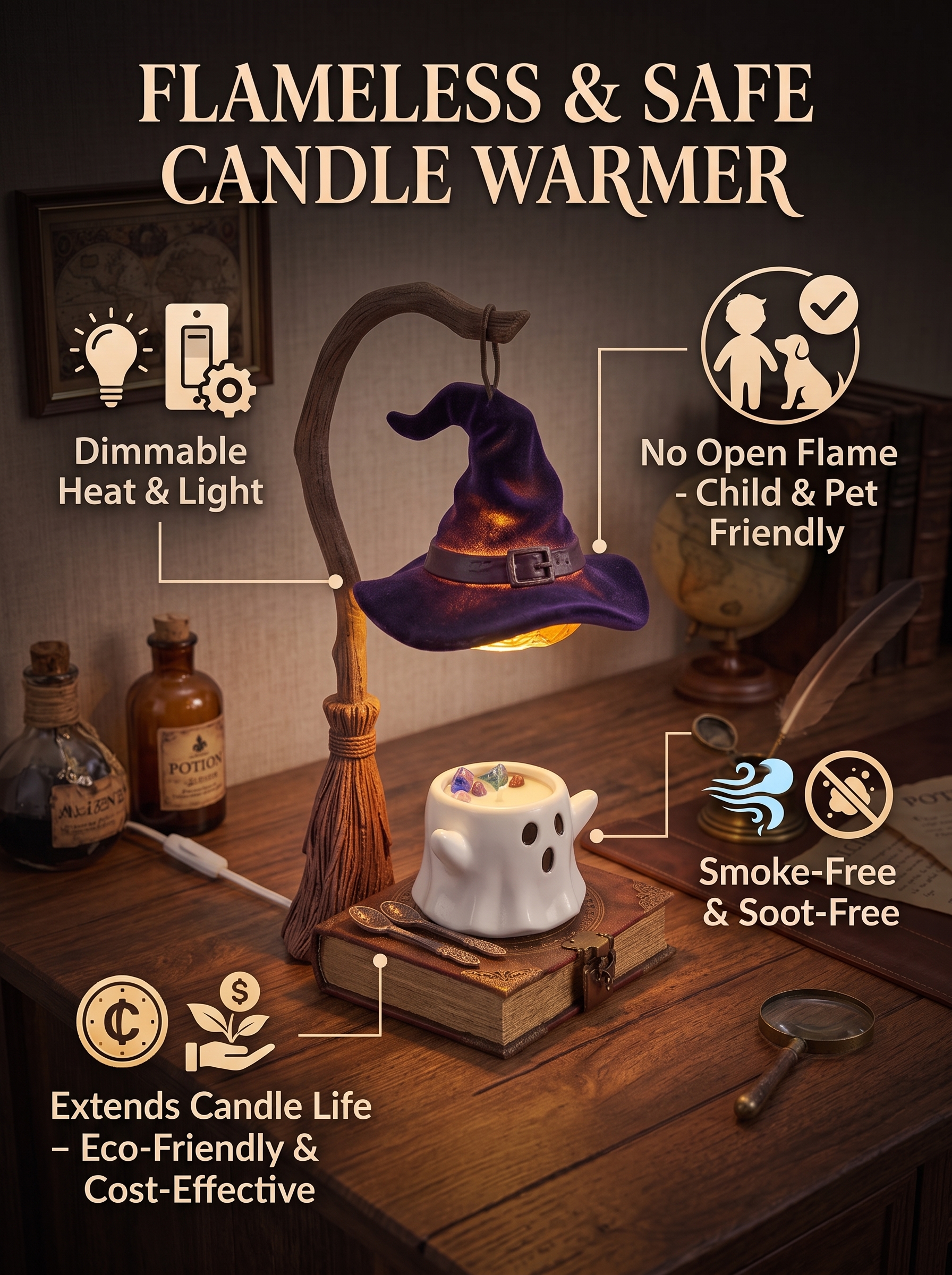 Halloween Candle Warmer Lamp