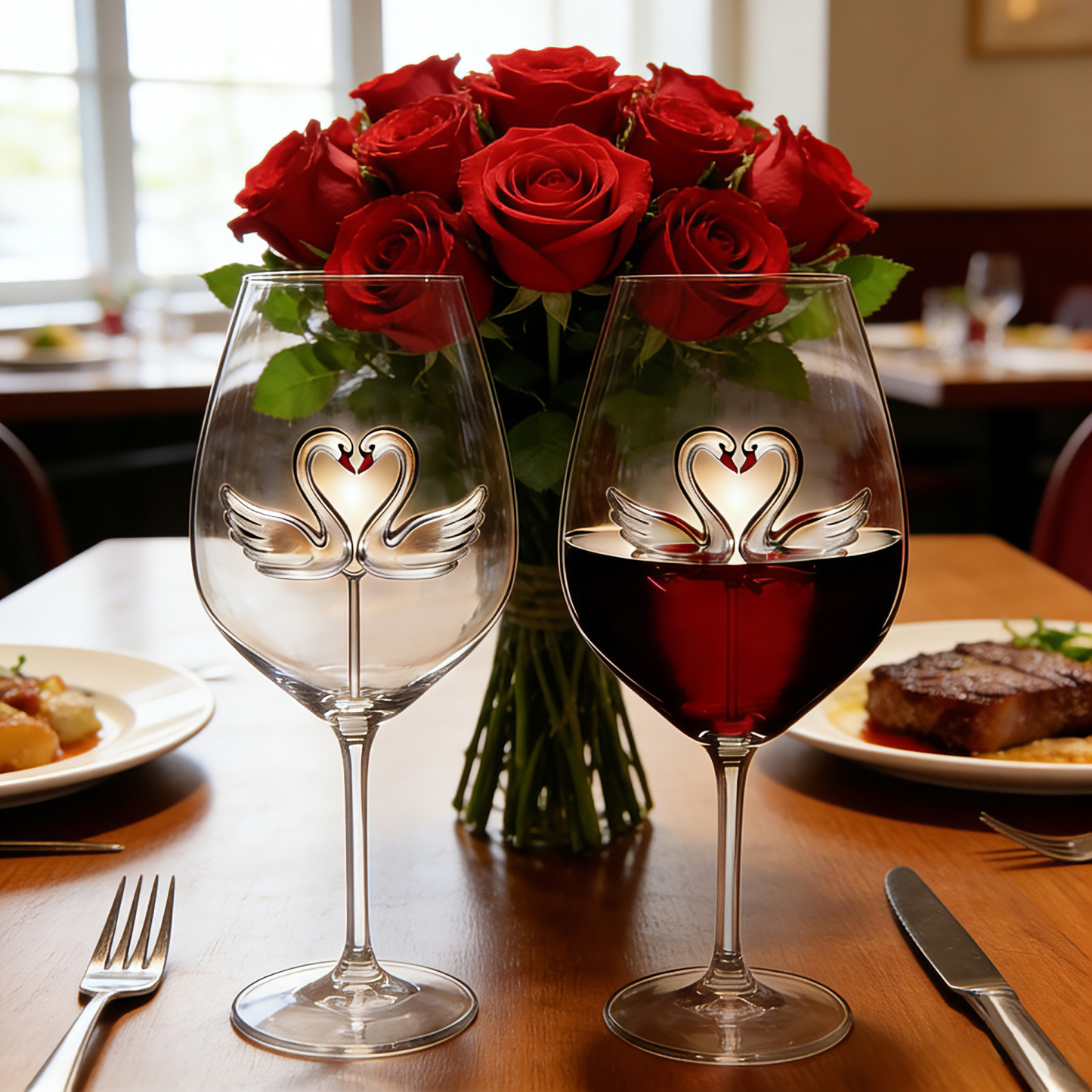 Swan Heart Wine Glass 