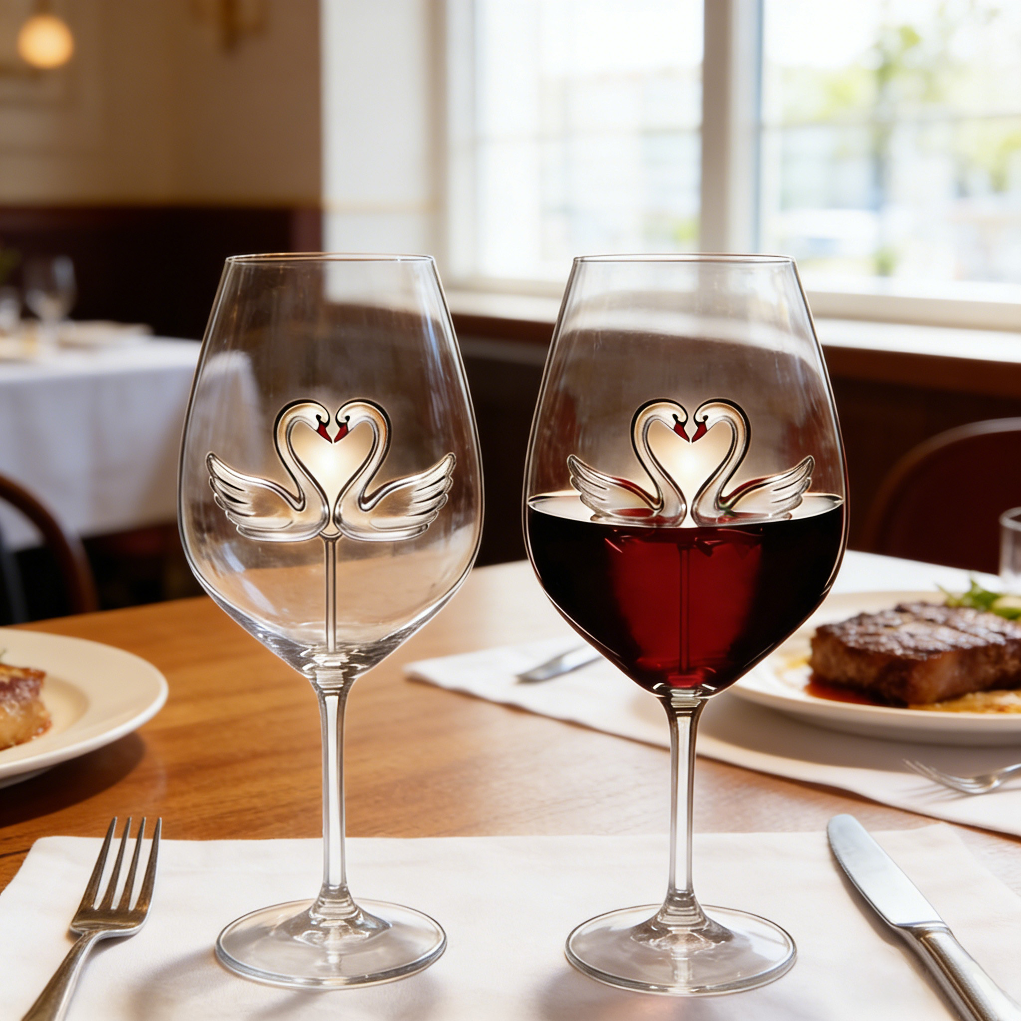 Swan Heart Wine Glass 