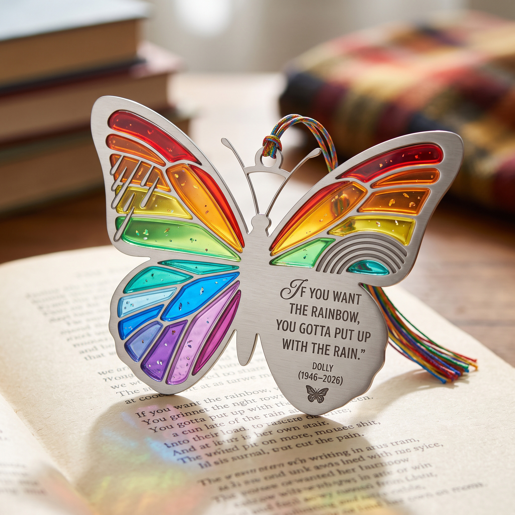  Rainbow Butterfly Bookmark 
