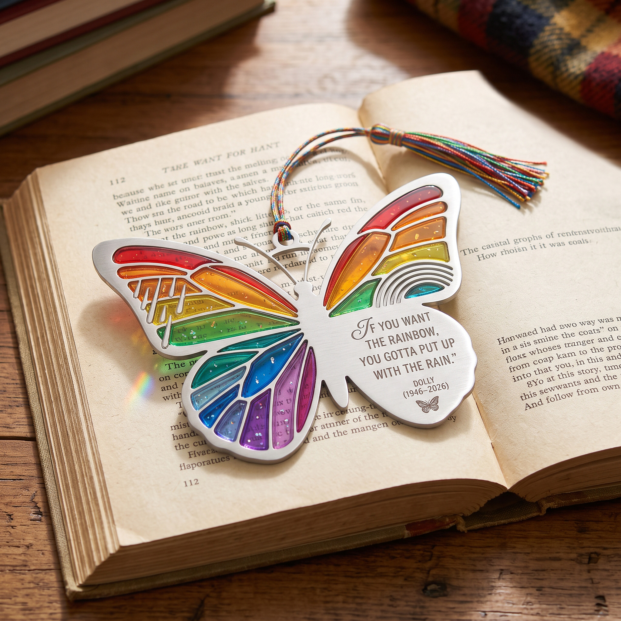  Rainbow Butterfly Bookmark 