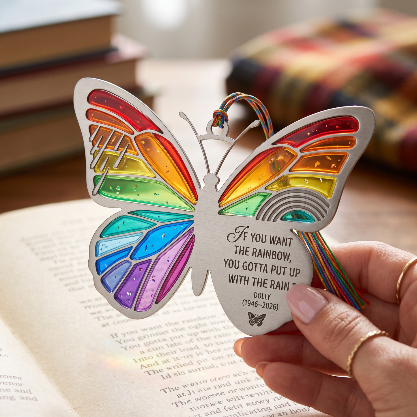  Rainbow Butterfly Bookmark 