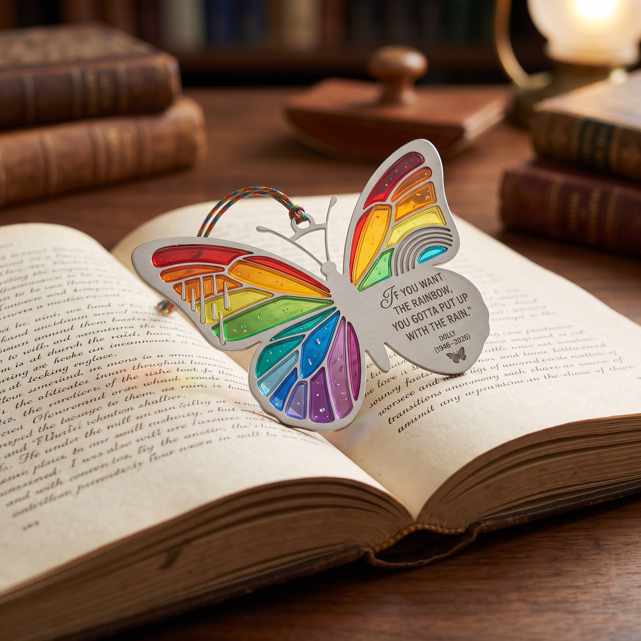  Rainbow Butterfly Bookmark 