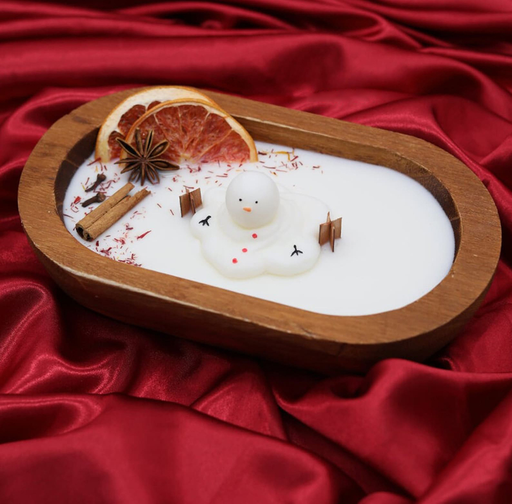 Farmhouse Dough Bowl Winter Wonderland Candle