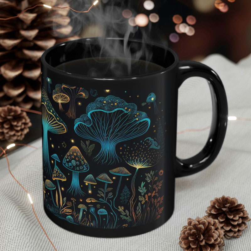 Bioluminescent Fungi Magic Mushroom Mug