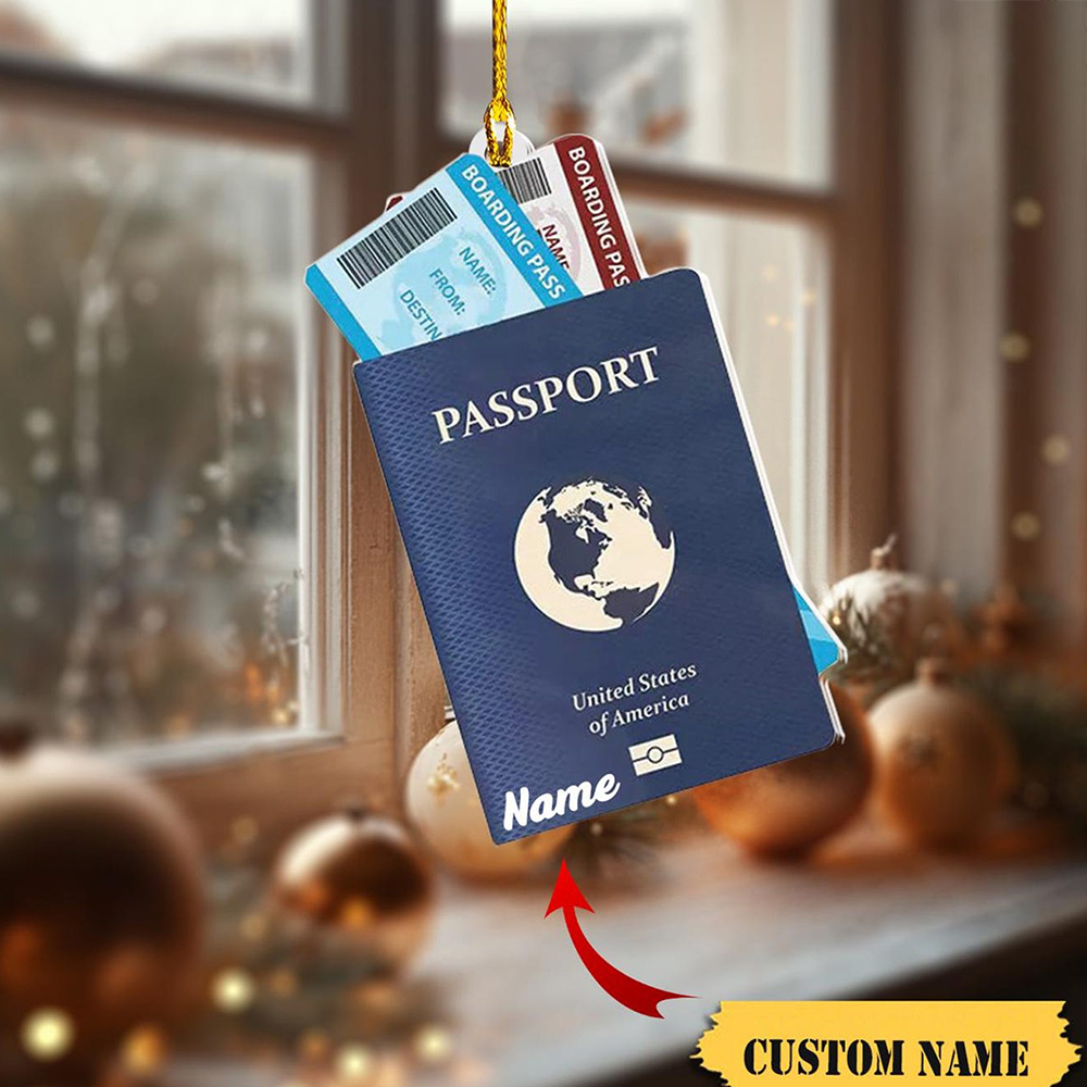 Personalized Passport Travel Ornament 