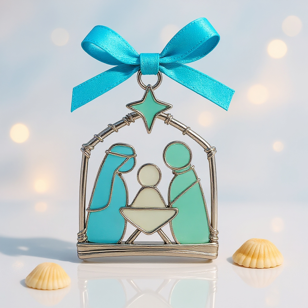 Sea Glass Nativity Ornament
