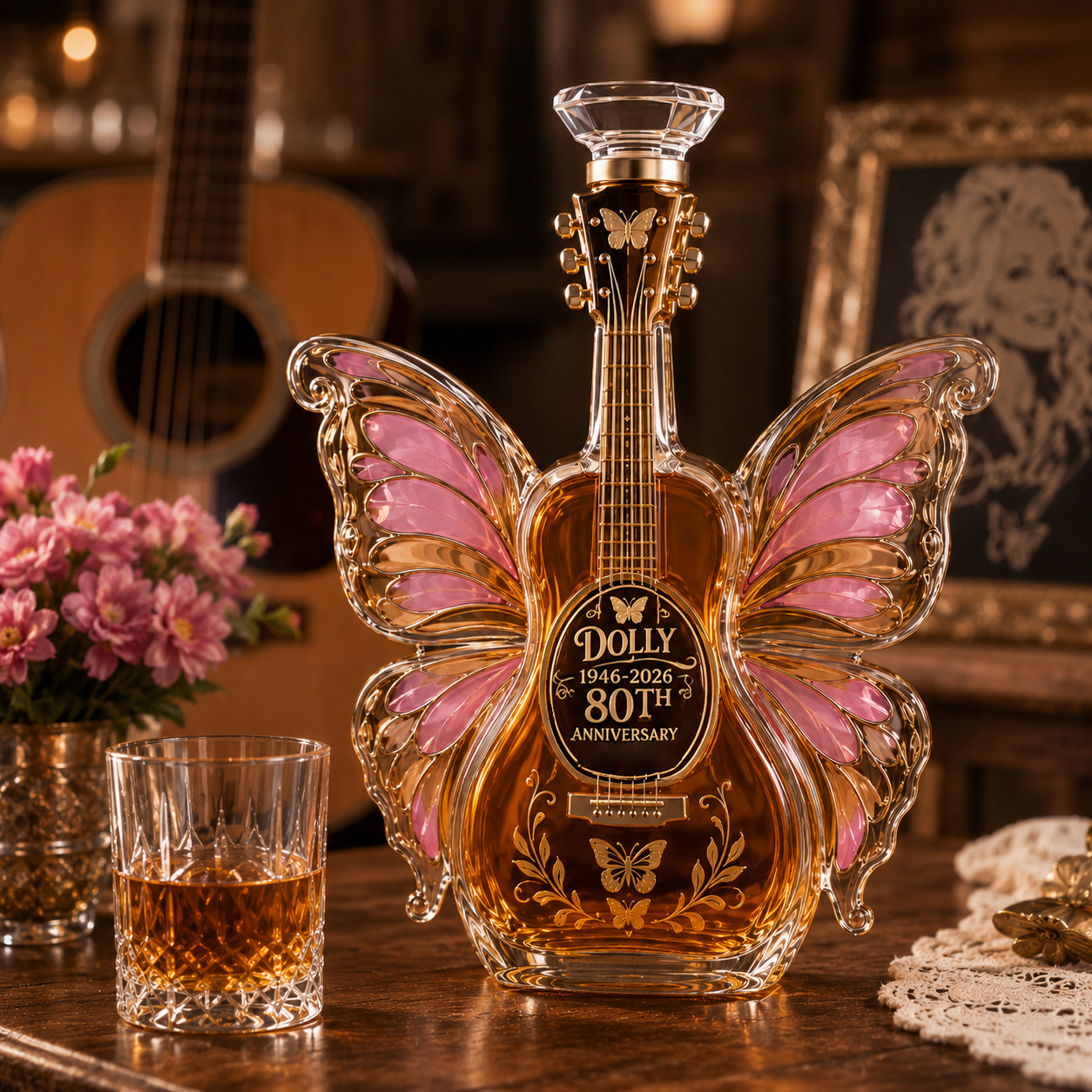 Dolly 80th Anniversary Crystal Decanter 
