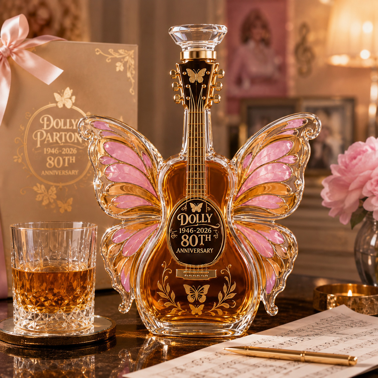 Dolly 80th Anniversary Crystal Decanter 
