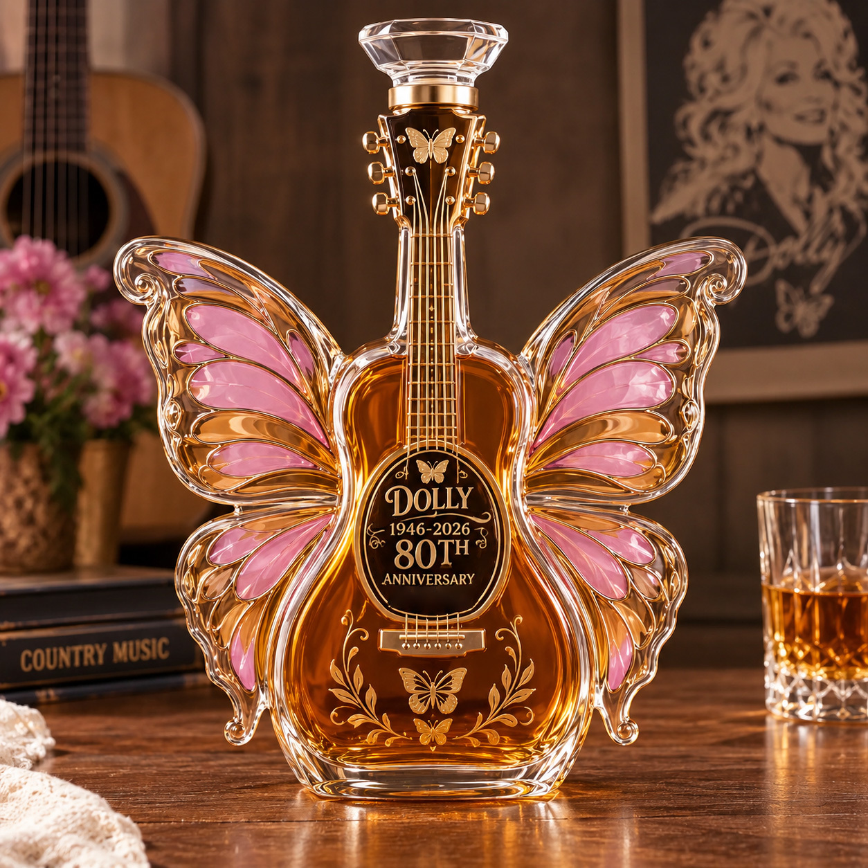 Dolly 80th Anniversary Crystal Decanter 