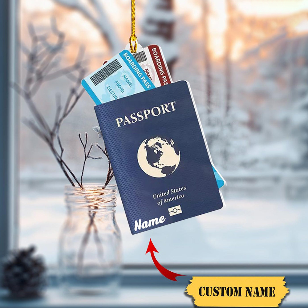 Personalized Passport Travel Ornament 