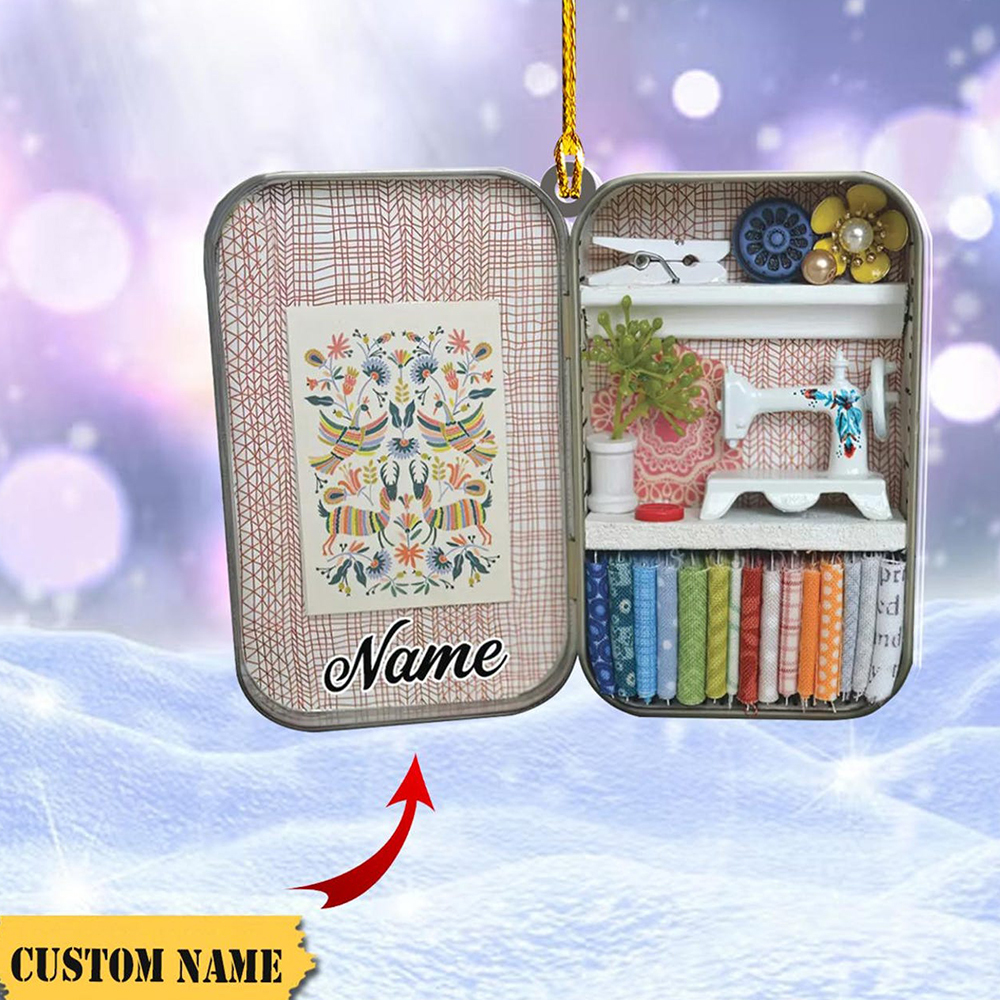 Personalized Sewing Box Ornament