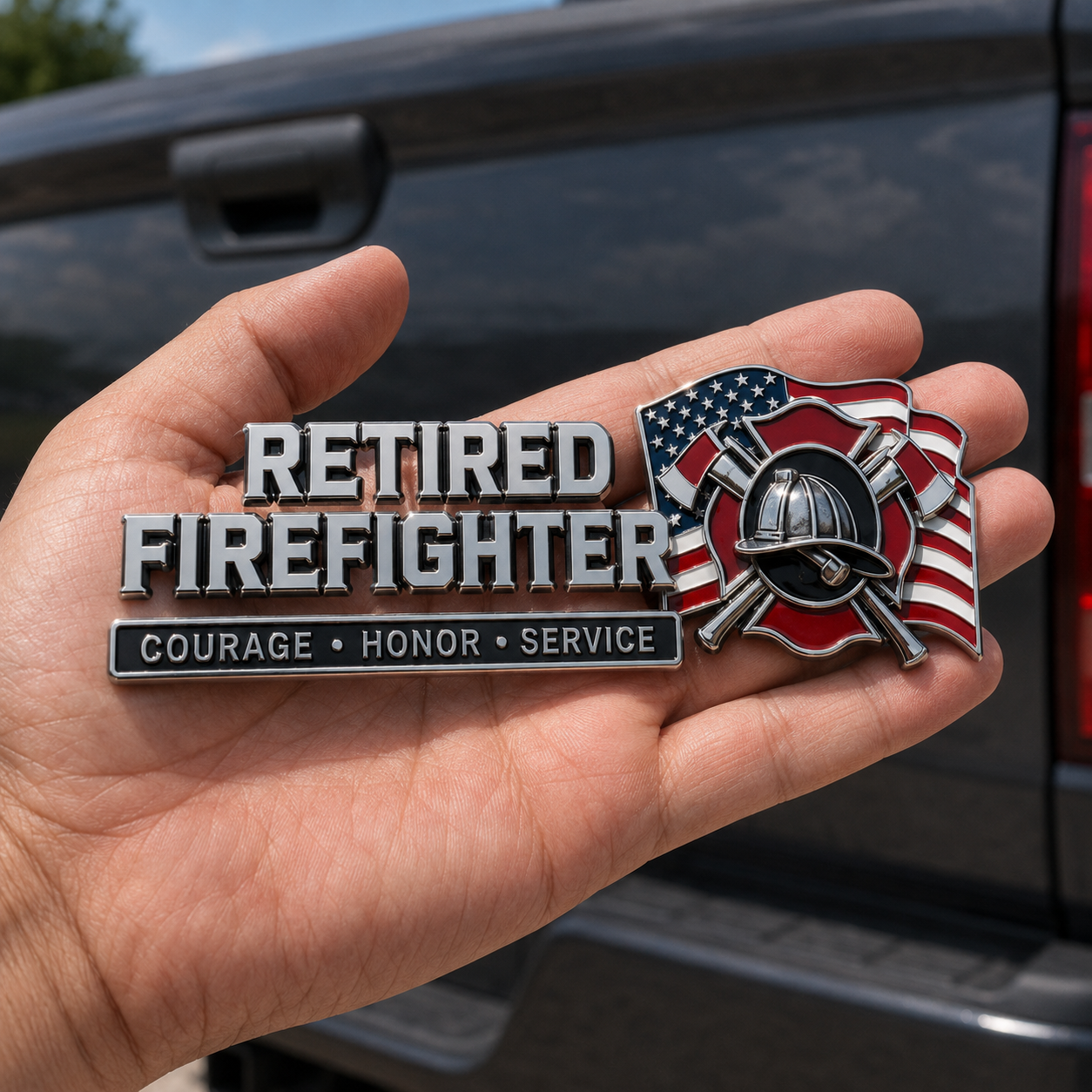 Retired Firefighter Tailgate Emblem 